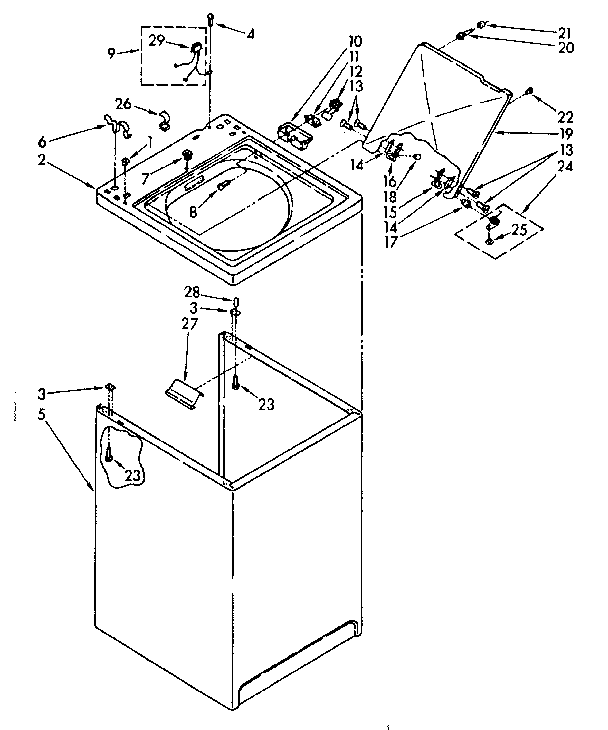 Top and cabinet parts