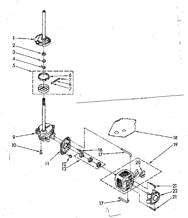 Brake, clutch, gearcase, motor and pump parts