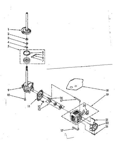 Brake, clutch, gearcase, motor and pump parts