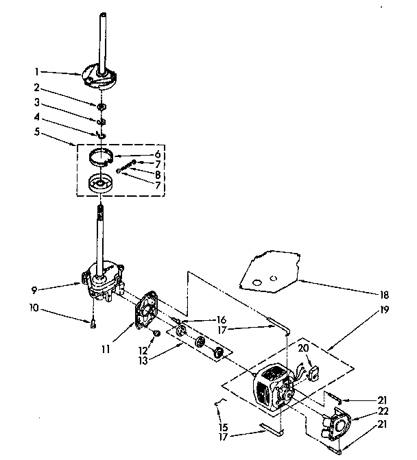 Brake, clutch, gearcase, motor and pump parts