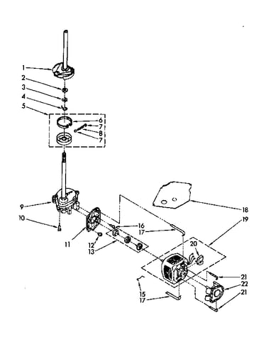 Brake, clutch, gearcase, motor and pump parts