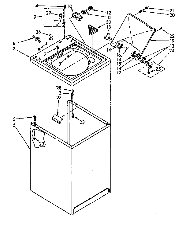 Top and cabinet parts
