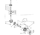 Kenmore 11081476110 brake, clutch, gearcase, motor and pump parts diagram
