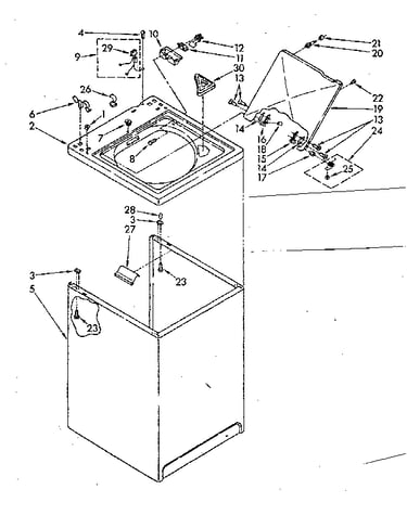 Top and cabinet parts