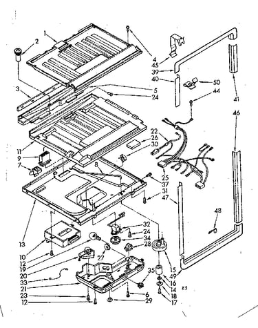 Compartment separator and control parts