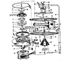 Kenmore 587700310 motor, heater, and spray arm diagram