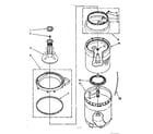 Kenmore 11081362610 agitator, basket and tub parts diagram