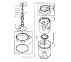 Kenmore 11081375220 agitator, basket and tub parts diagram