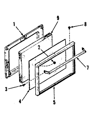 Oven door section-mods 911.7158510 911.7218510 911.7238510