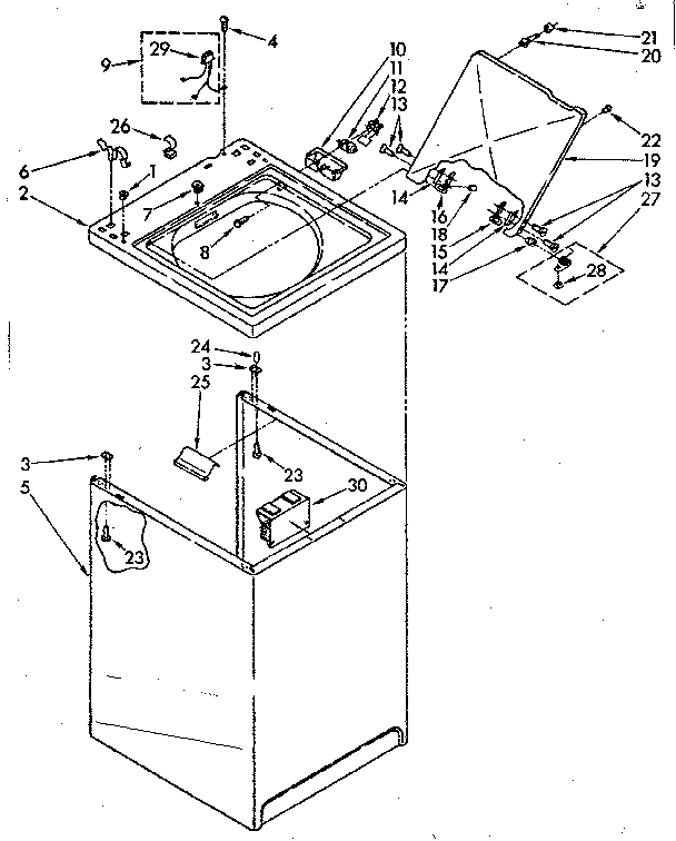Top and cabinet parts