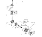 Kenmore 11081362100 brake, clutch, gearcase, motor and pump parts diagram