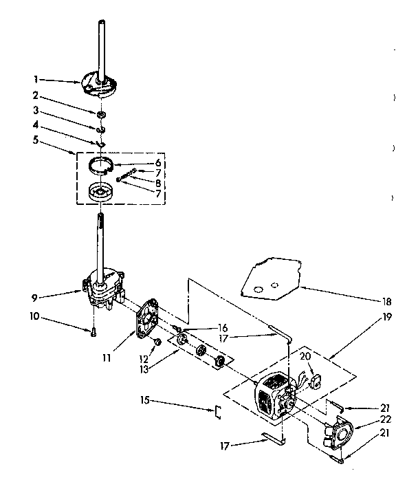 Brake, clutch, gearcase, motor and pump parts
