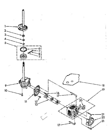 Brake, clutch, gearcase, motor and pump parts
