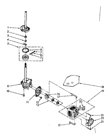 Brake, clutch, gearcase, motor and pump parts