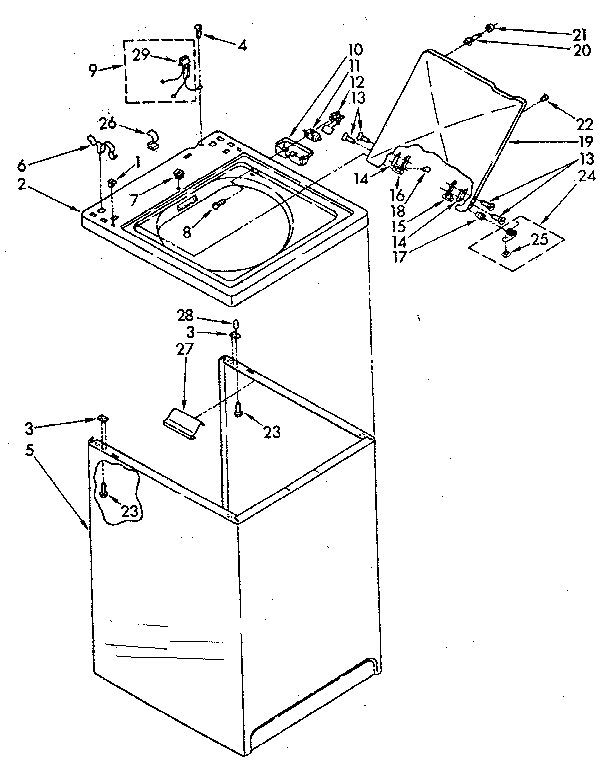 Top and cabinet parts