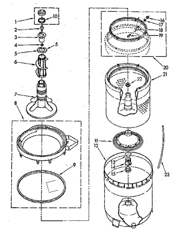 Agitator, basket and tub parts