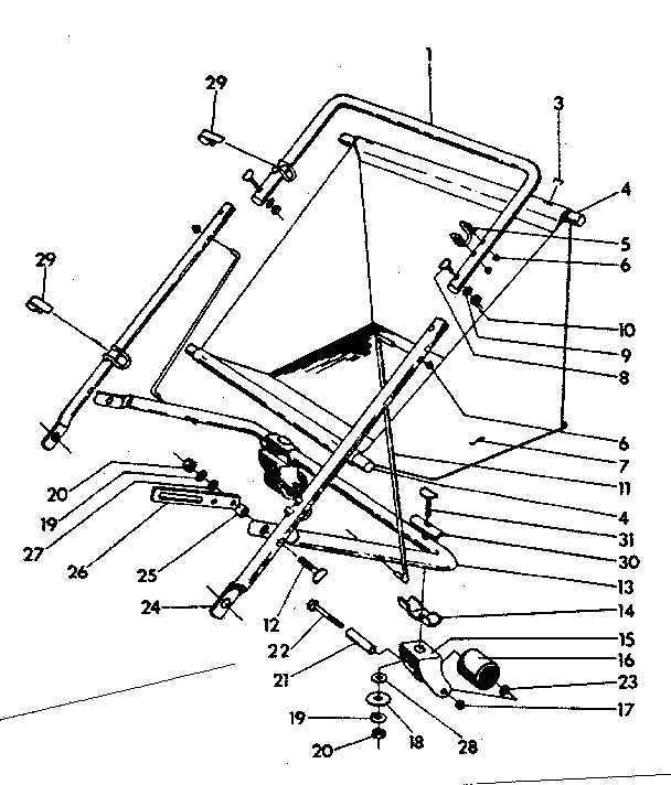 Basket and handle assembly
