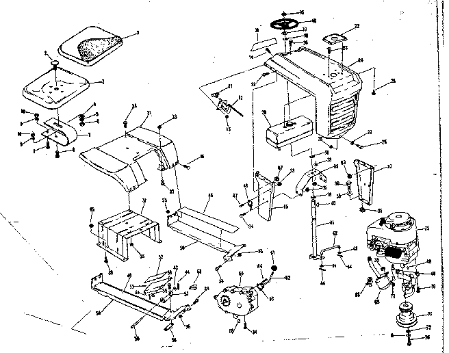 Seat assembly and grill