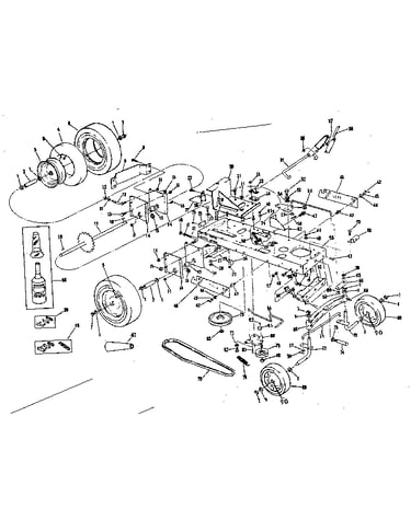 Main frame and wheel assembly