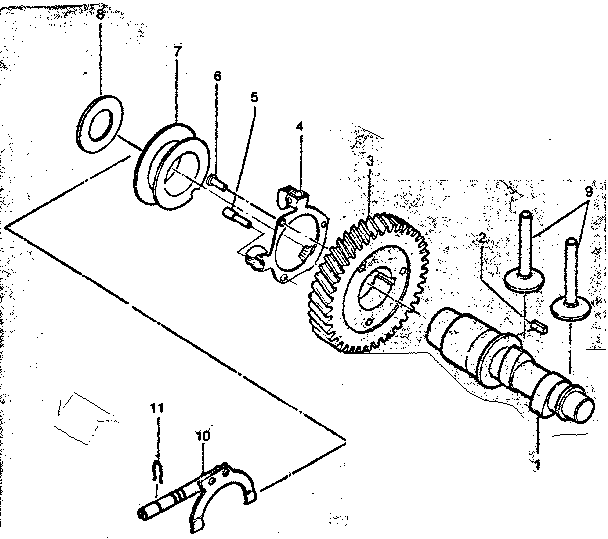 ENGINE CAM SHAFT AND GOVERNOR