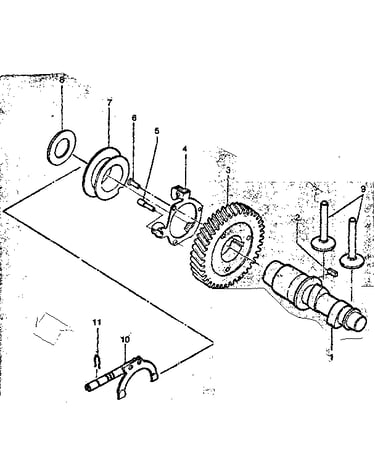 Engine cam shaft and governor