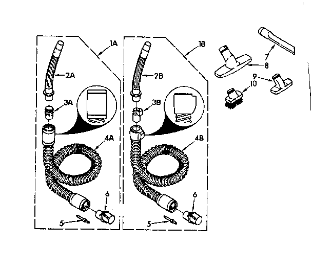 Hose and attachment parts