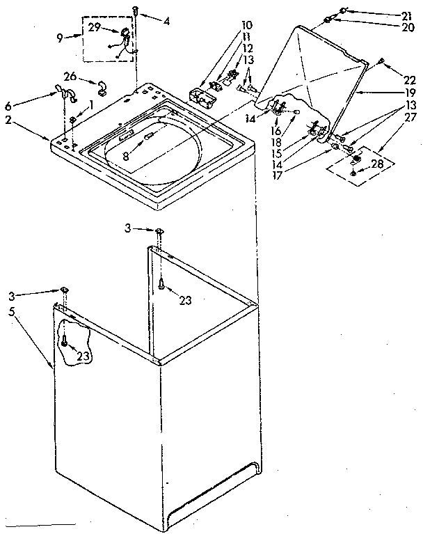Top and cabinet parts