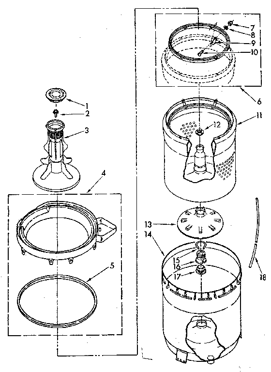 Agitator, basket and tub parts