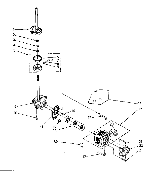 Brake, clutch, gearcase, motor and pump parts