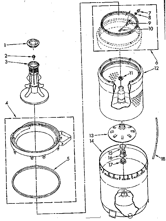 Agitator, basket and tub parts