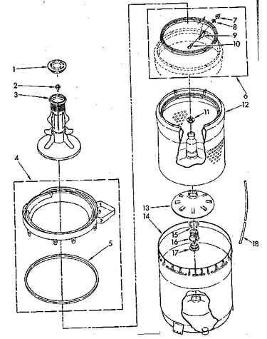 Agitator, basket and tub parts