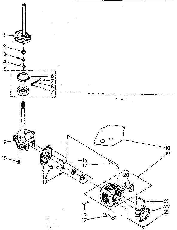 Brake, clutch, gearcase, motor and pump parts
