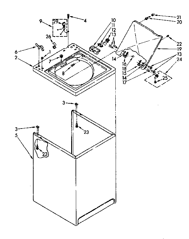 Top and cabinet parts