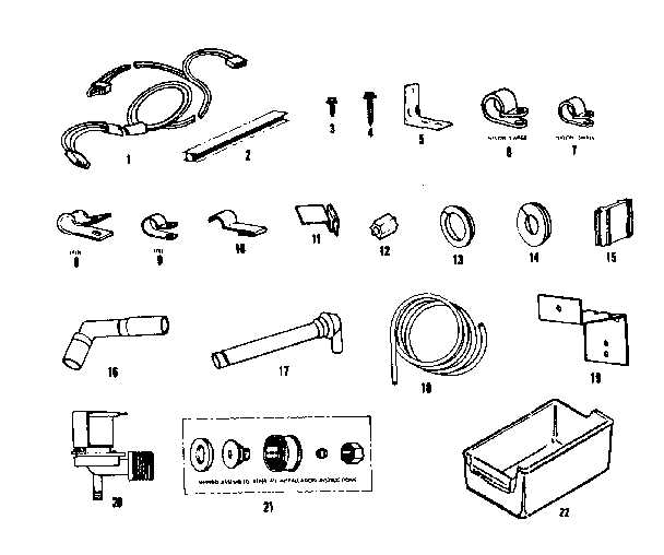 Ice maker installation parts kit