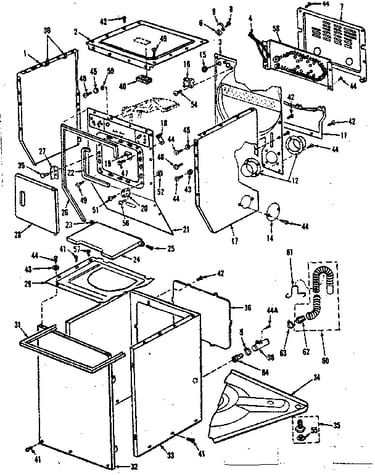 Cabinet parts, heater