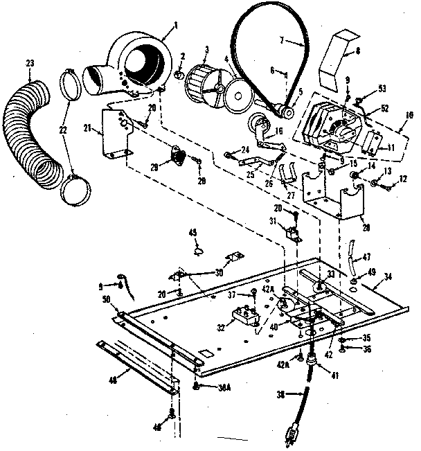 Dryer motor, blower, belt