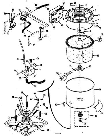 Tubs water valve, lid switch