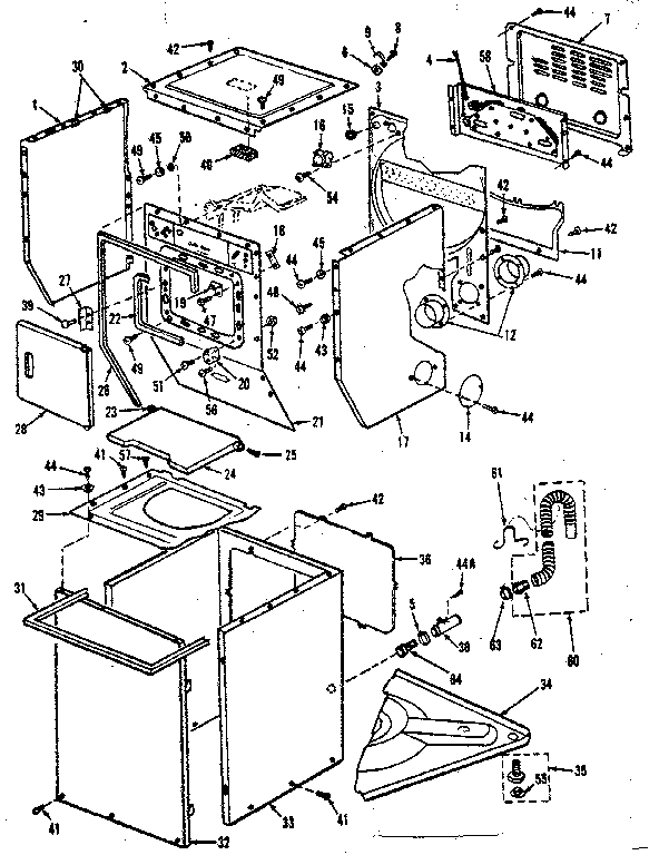 Cabinet parts, heater