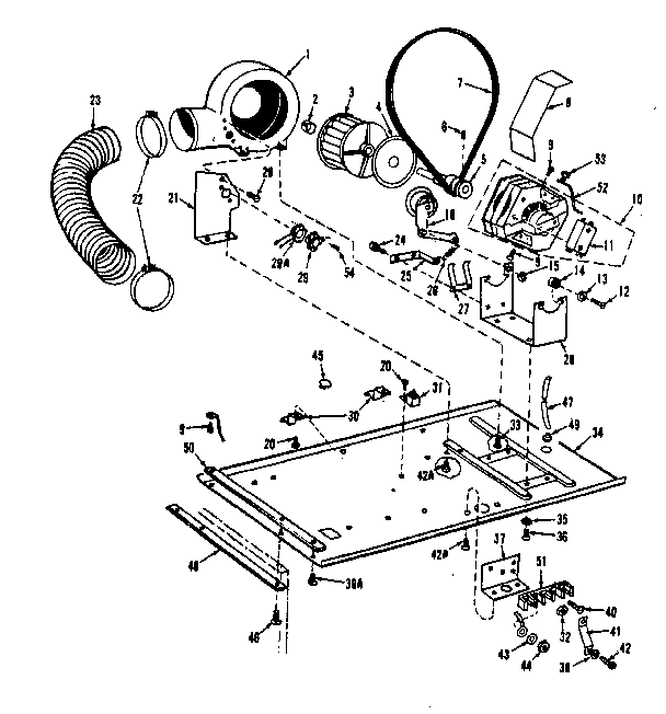 Dryer motor, blower, belt