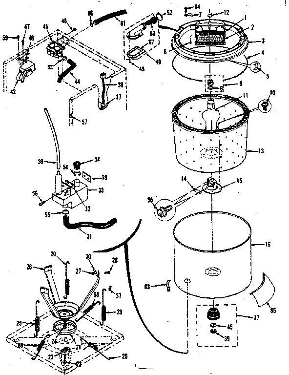 Tubs, water valve, lid switch