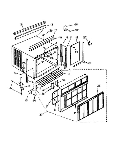Cabinet and front panel parts