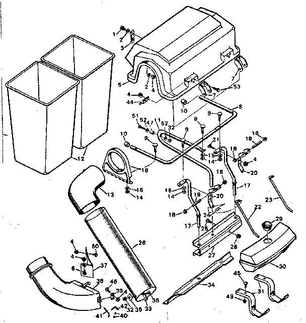 Bin / hood and chute