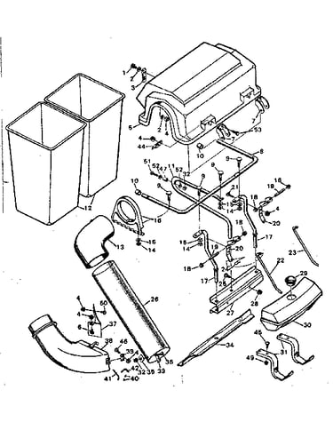 Bin / hood and chute