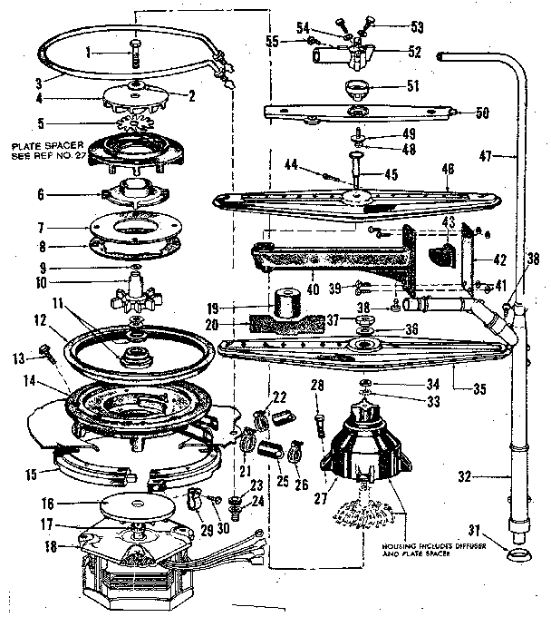 Motor, heater, and spray arm details