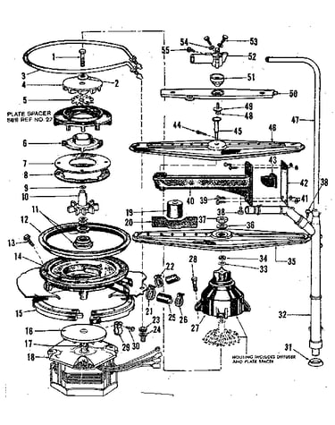 Motor, heater, and spray arm details