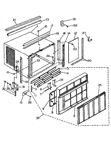Cabinet and front panel parts