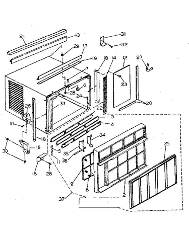 Cabinet and front panel parts