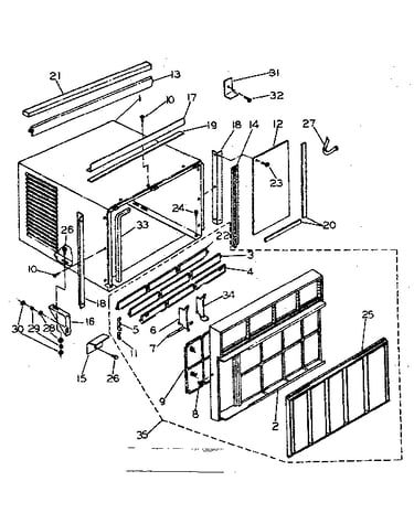 Cabinet and front panel parts