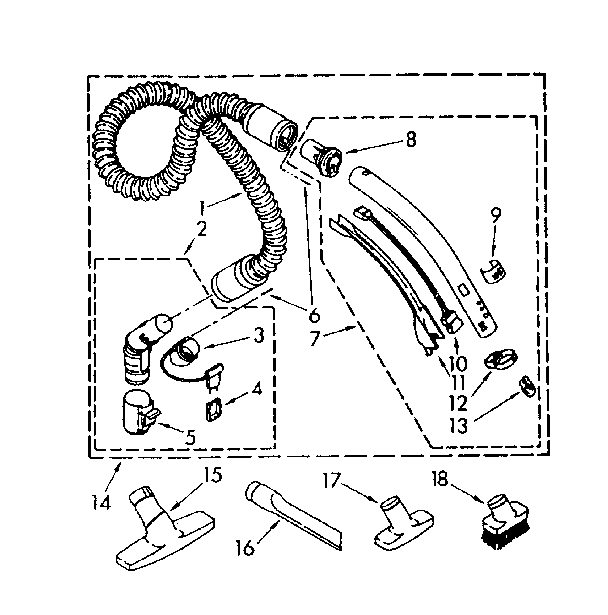 Hose and attachment parts