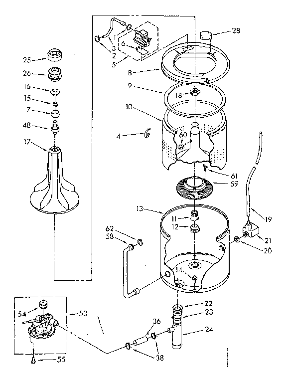 Tub and basket parts